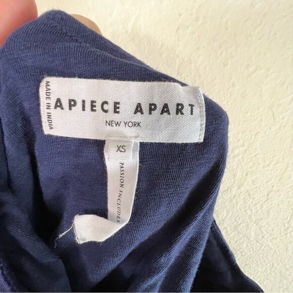 APIECE APART one shoulder tie waist, and navy dress 🌺 EUC 🌺 XS - Picture 4 of 6